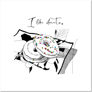 I love donuts. Contrast still life. Posters and Art